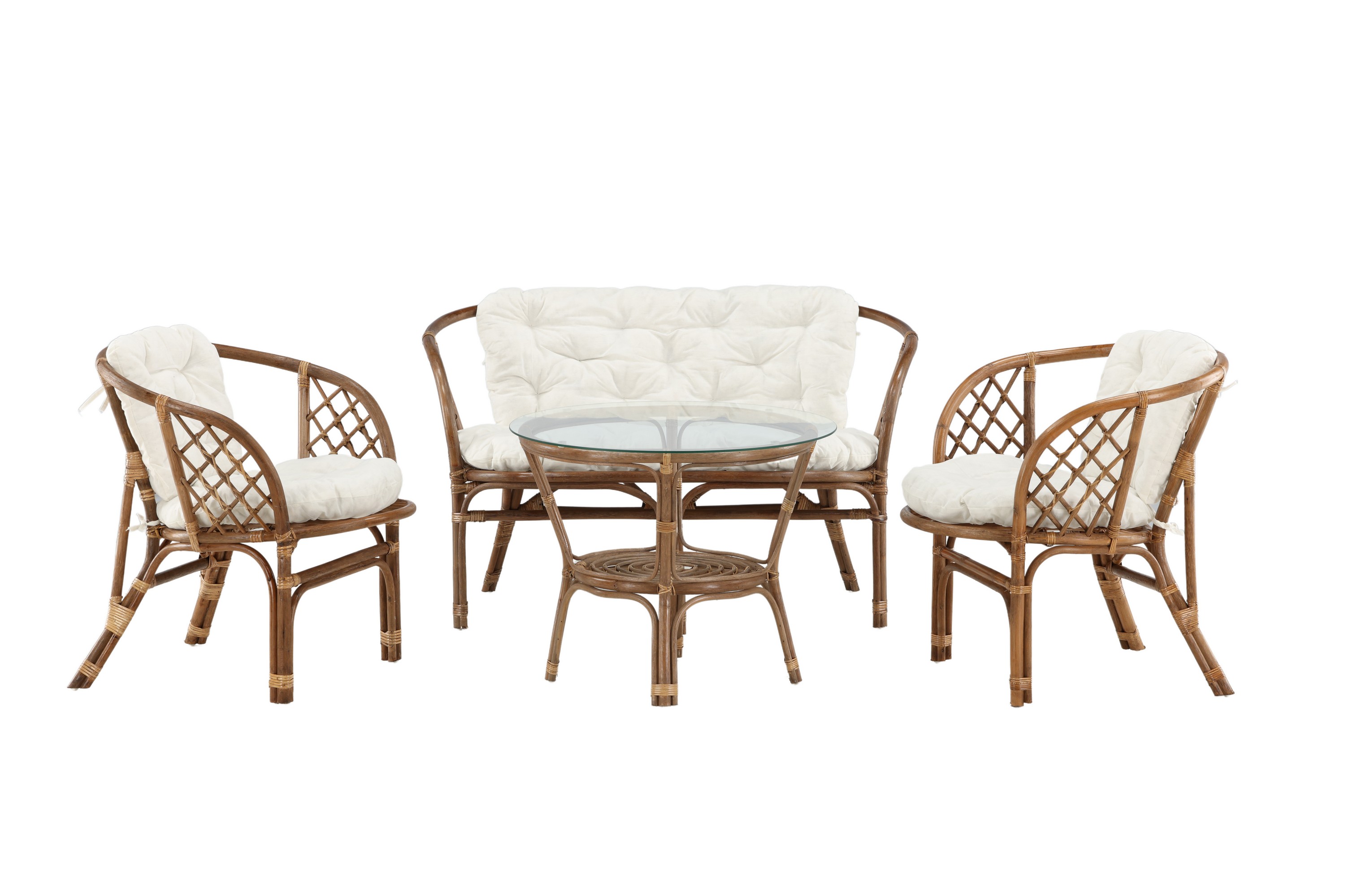 wera soffgrupp utomhus 4-sits - brun/vit