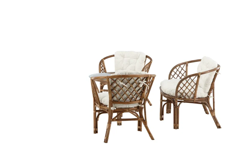 Wera Soffgrupp Utomhus 4-sits - Brun/Vit - Utemöbler - Utegrupp - Loungegrupp