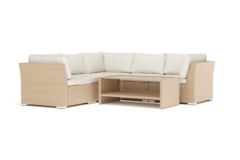 Wisconsin utomhus hörnsoffa 5-sits vändbar - Beige - Utemöbler - Utegrupp - Loungegrupp