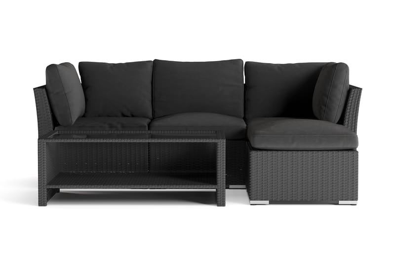 Wisconsin Premium Loungegrupp utomhus - Soffgrupp till uteplatsen Konstrotting - Svart - Utemöbler - Utegrupp - Loungegrupp
