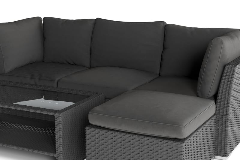 Wisconsin Premium Loungegrupp utomhus - Soffgrupp till uteplatsen Konstrotting - Svart - Utemöbler - Utegrupp - Loungegrupp