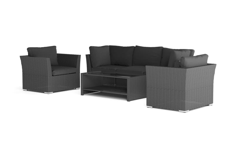 Wisconsin Premium Loungegrupp Utomhus 5-sits Konstrotting - Svart - Utemöbler - Utegrupp - Loungegrupp