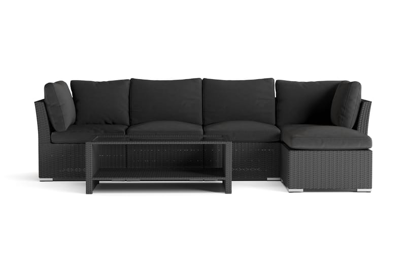 Wisconsin Premium Loungegrupp utomhus - Soffgrupp till uteplatsen Konstrotting - Svart - Utemöbler - Utegrupp - Loungegrupp