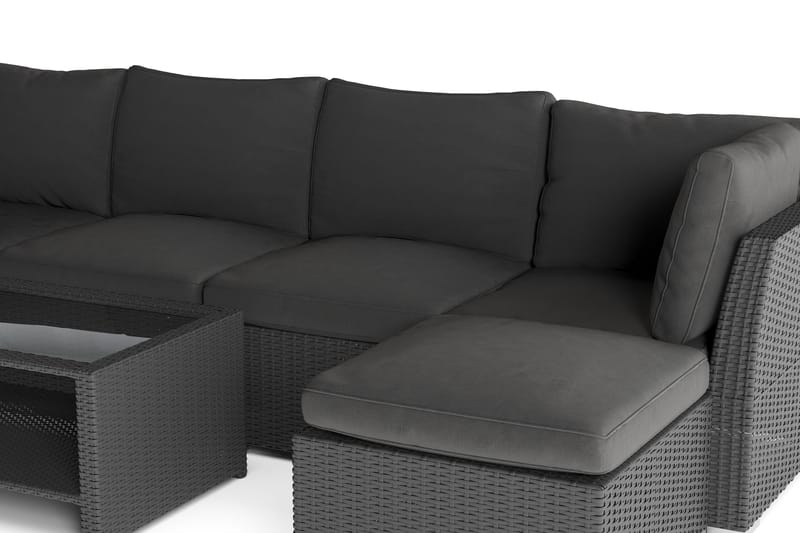 Wisconsin Premium Loungegrupp utomhus - Soffgrupp till uteplatsen Konstrotting - Svart - Utemöbler - Utegrupp - Loungegrupp