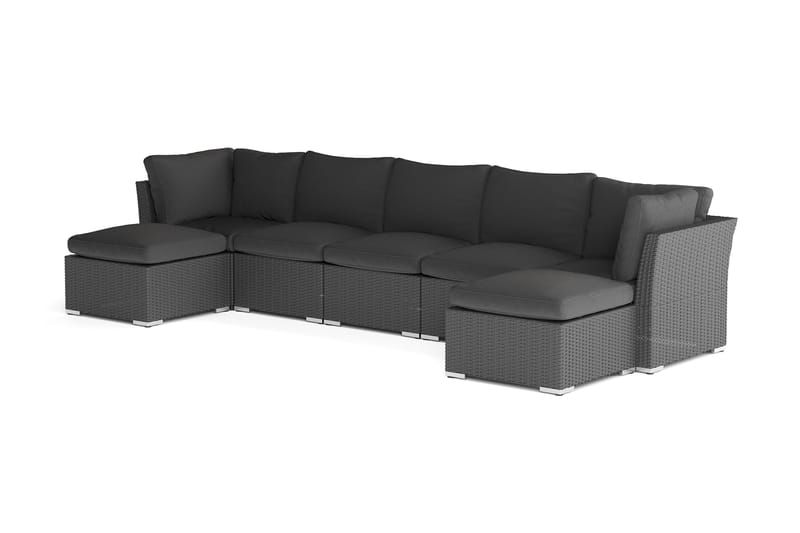 Wisconsin Premium Stor Loungegrupp utomhus Konstrotting - Svart - Utemöbler - Utegrupp - Loungegrupp