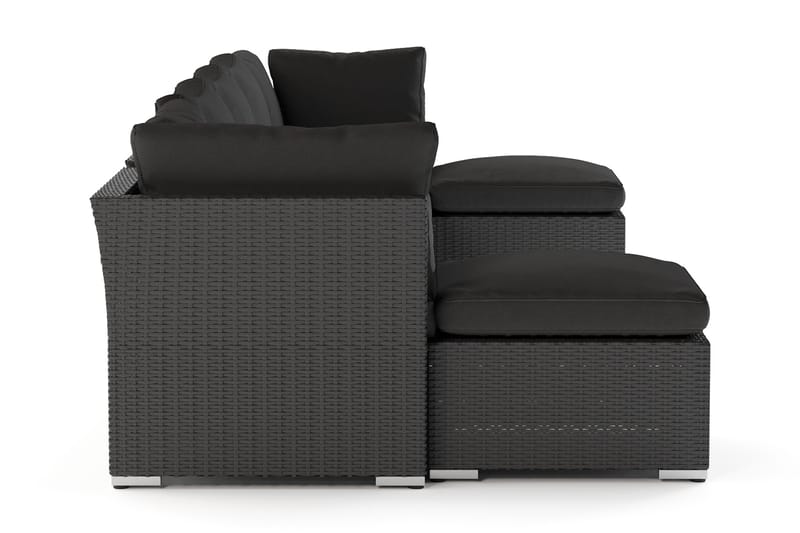 Wisconsin Premium Stor Loungegrupp utomhus Konstrotting - Svart - Utemöbler - Utegrupp - Loungegrupp