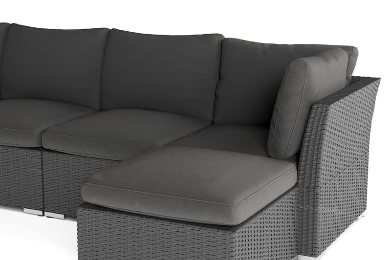Wisconsin Premium Stor Loungegrupp utomhus Konstrotting - Svart - Utemöbler - Utegrupp - Loungegrupp
