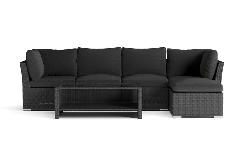 Wisconsin Premium Loungegrupp utomhus - Soffgrupp till uteplatsen Konstrotting - Svart - Utemöbler - Utegrupp - Loungegrupp