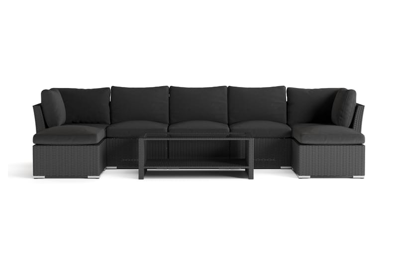 Wisconsin Premium Loungegrupp Utomhus 7-sits Konstrotting - Svart - Utemöbler - Utegrupp - Loungegrupp