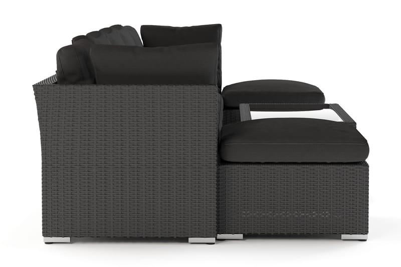 Wisconsin Premium Loungegrupp Utomhus 7-sits Konstrotting - Svart - Utemöbler - Utegrupp - Loungegrupp