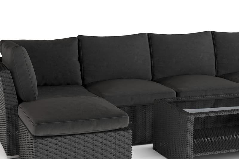 Wisconsin Premium Loungegrupp Utomhus 7-sits Konstrotting - Svart - Utemöbler - Utegrupp - Loungegrupp