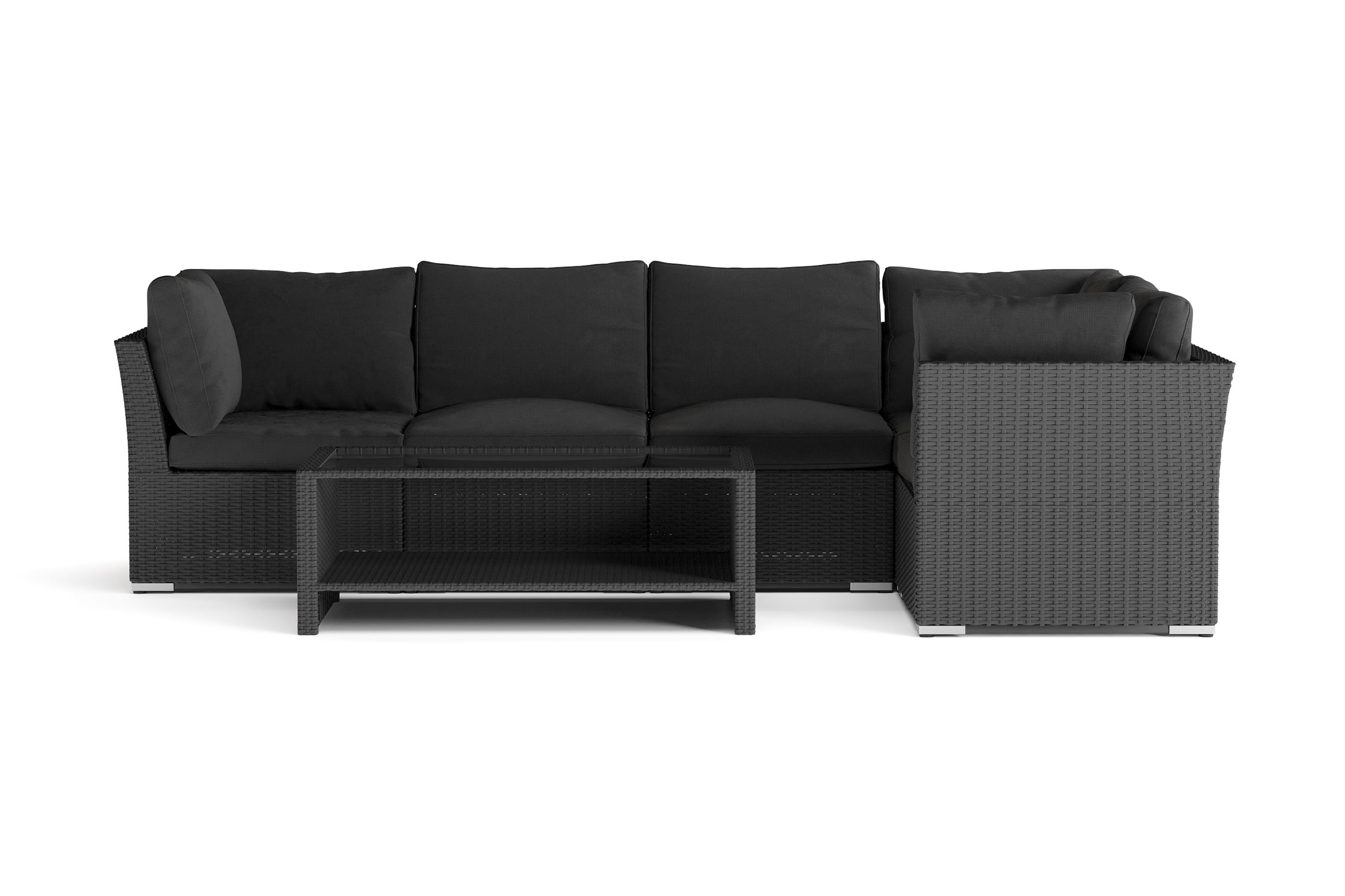 wisconsin premium loungegrupp utomhus - soffgrupp till uteplatsen konstrotting - svart