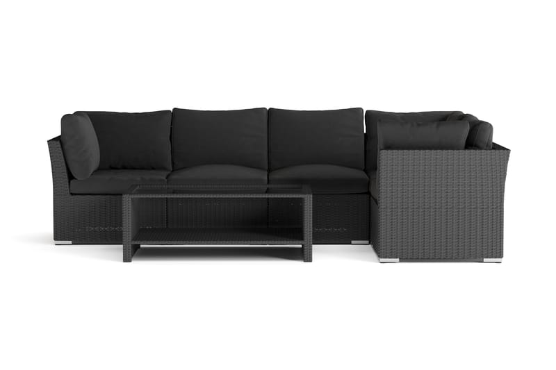 Wisconsin Premium Loungegrupp utomhus - Soffgrupp till uteplatsen Konstrotting - Svart - Utemöbler - Utegrupp - Loungegrupp