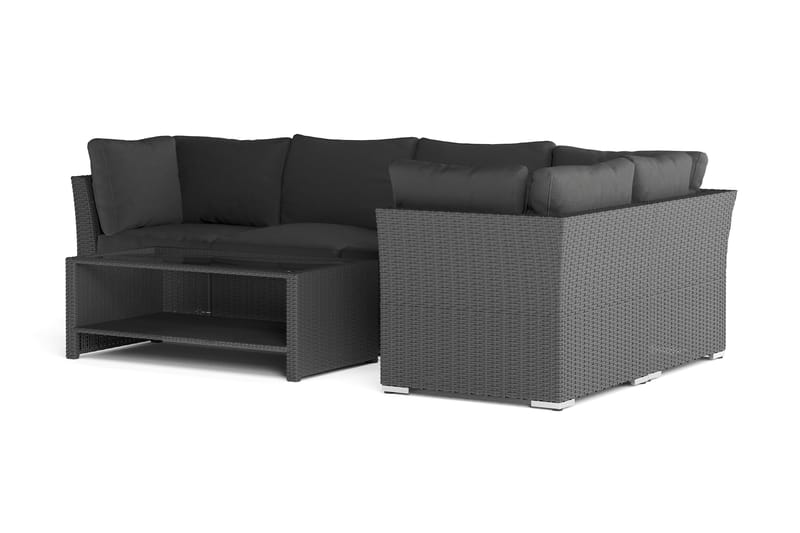 Wisconsin Premium Loungegrupp utomhus - Soffgrupp till uteplatsen Konstrotting - Svart - Utemöbler - Utegrupp - Loungegrupp