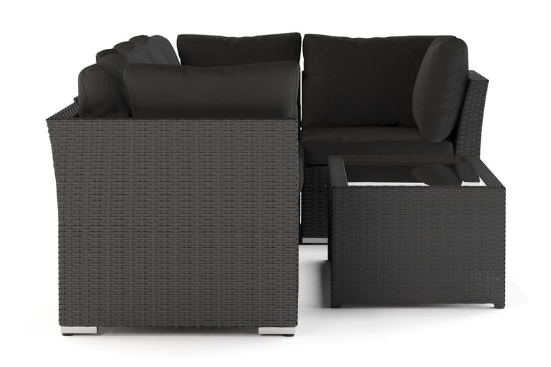 Wisconsin Premium Loungegrupp utomhus - Soffgrupp till uteplatsen Konstrotting - Svart - Utemöbler - Utegrupp - Loungegrupp