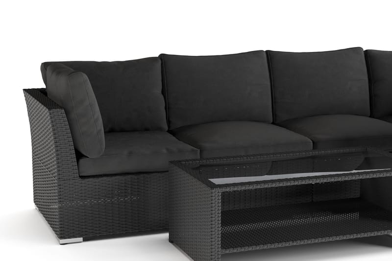 Wisconsin Premium Loungegrupp utomhus - Soffgrupp till uteplatsen Konstrotting - Svart - Utemöbler - Utegrupp - Loungegrupp
