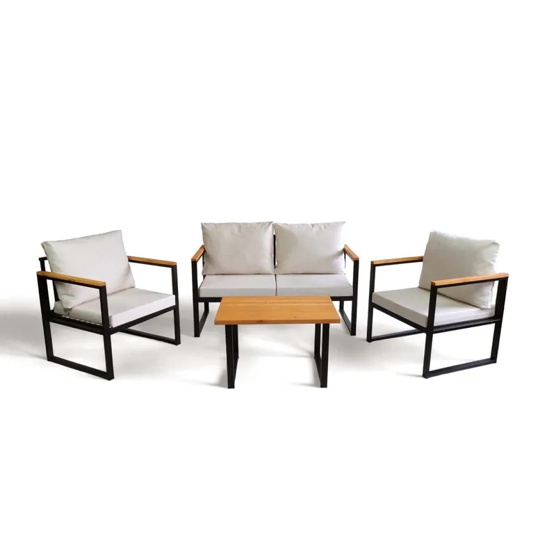 Zevric 4-sits Soffgrupp Utomhus, Beige