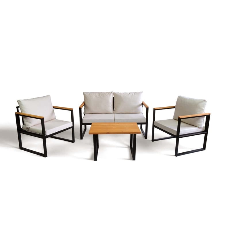 Zevric 4-sits Soffgrupp Utomhus, Beige