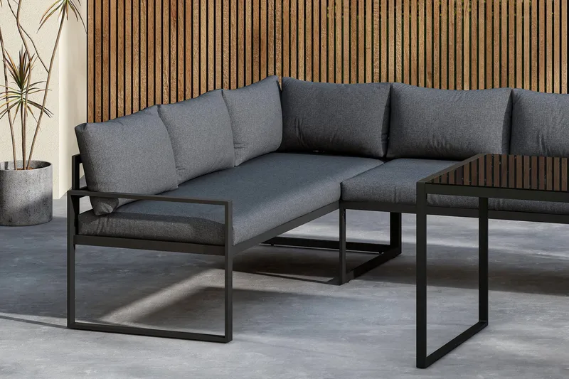 Zingaro Soffgrupp Utomhus 4-sits - Svart/Grå - Utemöbler - Utegrupp - Loungegrupp