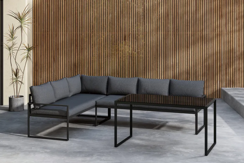Zingaro Soffgrupp Utomhus 4-sits - Svart/Grå - Utemöbler - Utegrupp - Loungegrupp