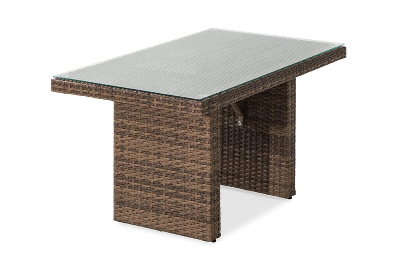 Bahamas Loungebord och Soffbord Utomhus 100 cm Konstrotting Glas, Sand