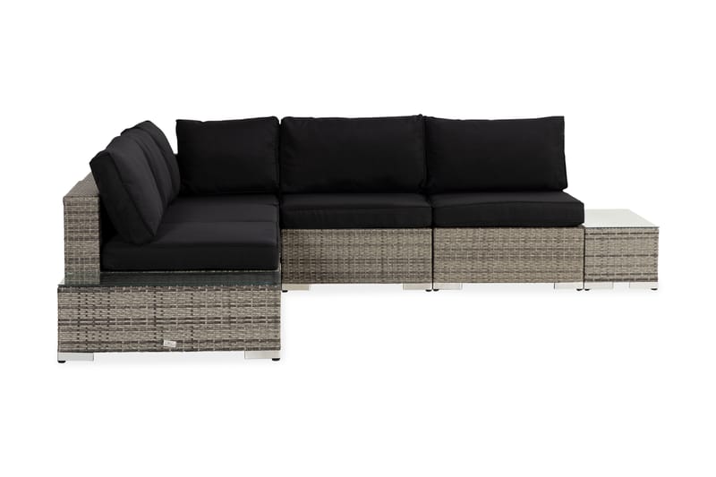 BAHAMAS Loungegrupp Utomhus Medium + 2 Sidobord Grå - Utemöbler - Loungemöbler