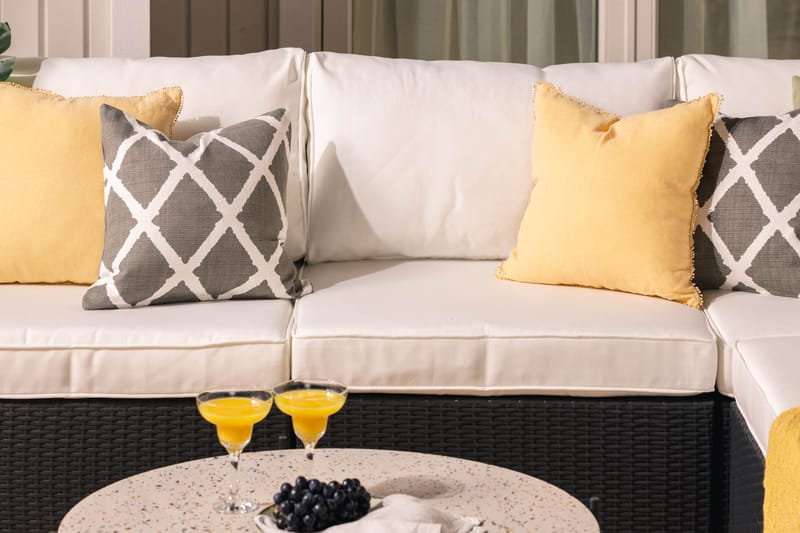 BAHAMAS Loungegrupp Utomhus Medium + 2 Sidobord Svart - Utemöbler - Loungemöbler