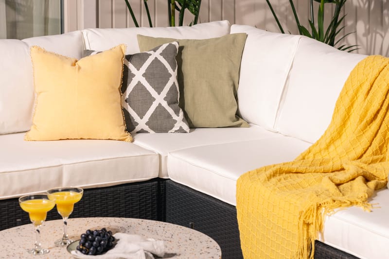 BAHAMAS Loungegrupp Utomhus Medium + 2 Sidobord Svart - Utemöbler - Loungemöbler