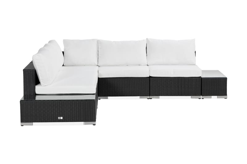 BAHAMAS Loungegrupp Utomhus Medium + 2 Sidobord Svart - Utemöbler - Loungemöbler