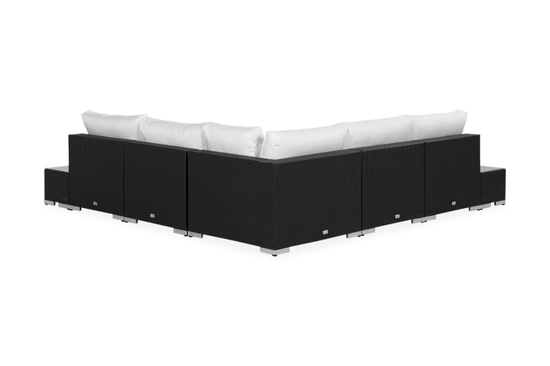 BAHAMAS Loungegrupp Utomhus Medium + 2 Sidobord Svart - Utemöbler - Loungemöbler