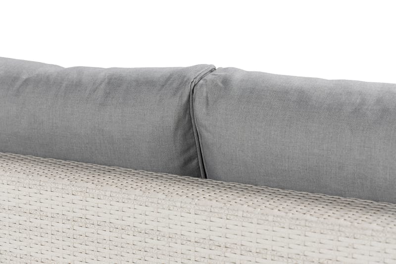 BAHAMAS Loungegrupp Utomhus Medium + Bord Hylla Vit - Utemöbler - Loungemöbler