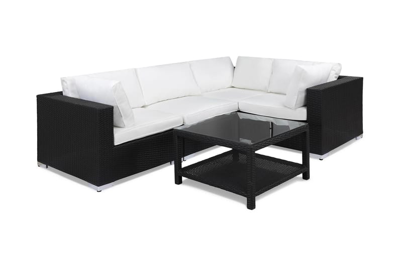 BAHAMAS Loungegrupp Utomhus Small + Bord 75 Svart - Utemöbler - Loungemöbler