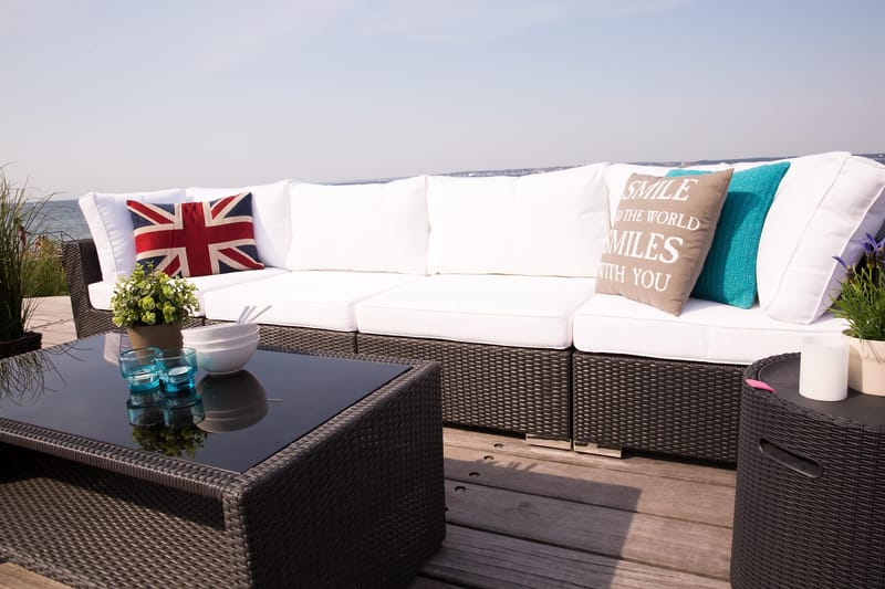 BAHAMAS Loungegrupp Utomhus Small + Bord Svart - Utemöbler - Loungemöbler