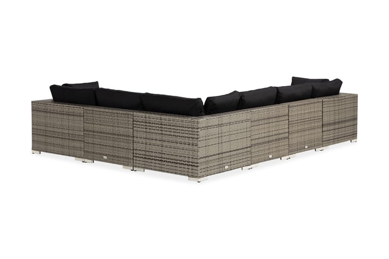 BAHAMAS Loungegrupp Utomhus XL + Bord 75 + Divan Grå - Utemöbler - Loungemöbler