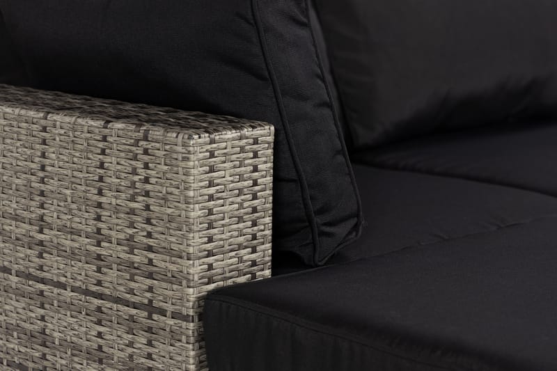 BAHAMAS Loungegrupp Utomhus XL + Bord 75 + Divan Grå - Utemöbler - Loungemöbler
