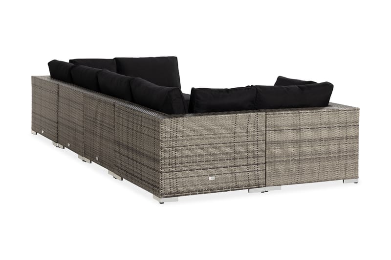 BAHAMAS Loungegrupp Utomhus XL + Divan Grå - Utemöbler - Loungemöbler