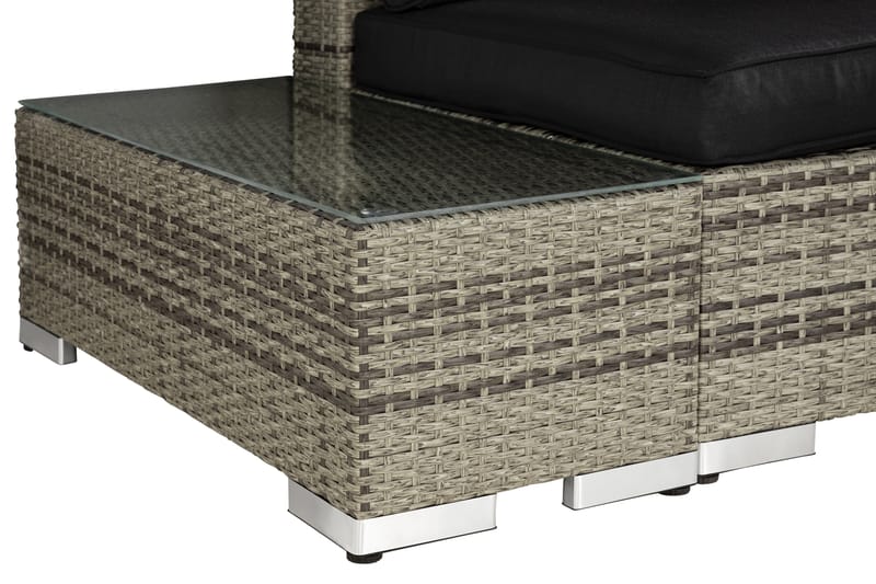 BAHAMAS Loungesoffa Utomhus Utomhus 2-sits + Bord 113 + 2 Sidobord Grå - Utemöbler - Loungemöbler