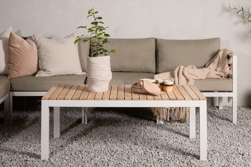 BRASILIA Soffbord 110x60 Vit - Venture Home - Soffbord utomhus & loungebord - Sidobord utomhus - Loungemöbler