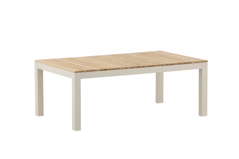 Brasilia Soffbord och Loungebord Utomhus 110 cm Trä - Vit - Utemöbler - Loungemöbler