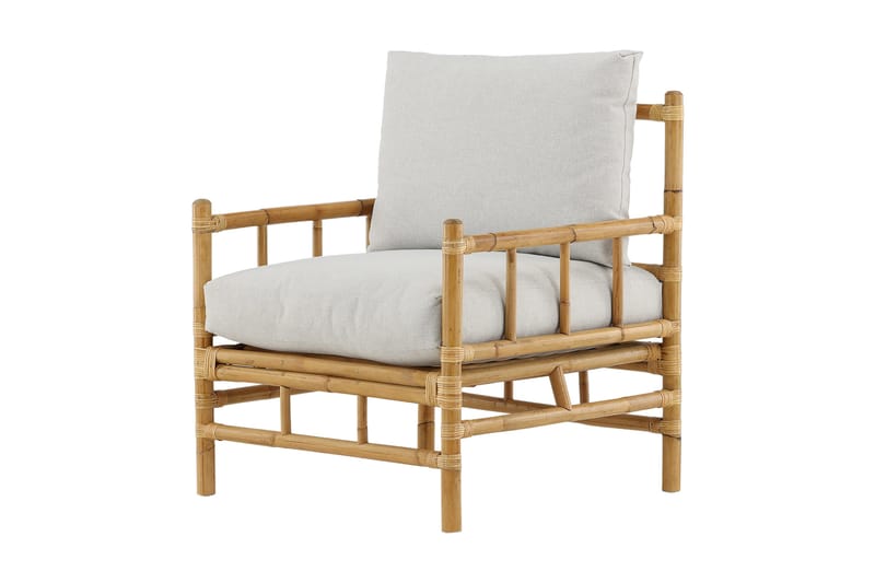 Cane Utefåtölj - Brun/Vit - Utemöbler - Loungemöbler