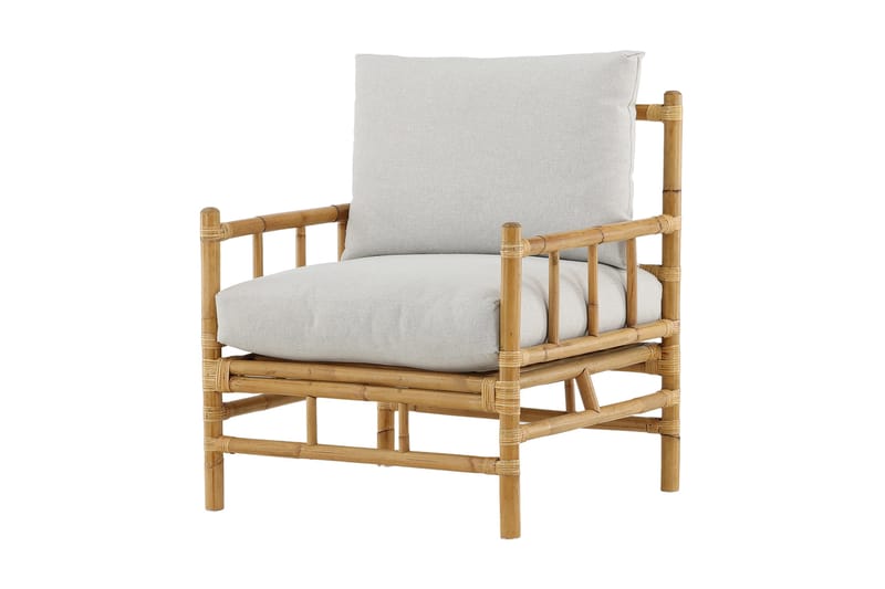 Cane Utefåtölj - Brun/Vit - Utemöbler - Loungemöbler