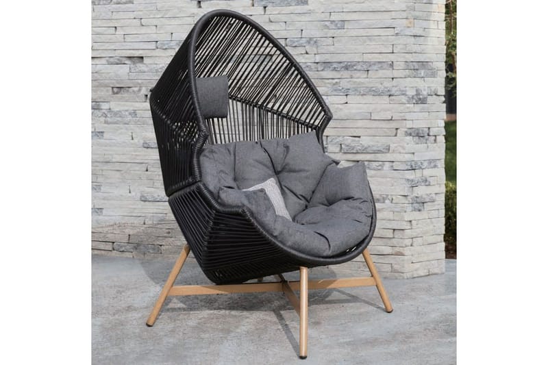 Helsinki Fåtolj Svart - Utemöbler - Loungemöbler