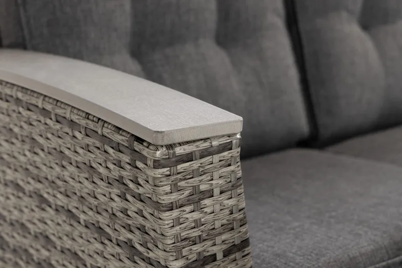 James Lyx Loungegrupp Vändbar - Grå / Svarta dynor - Utemöbler - Utegrupp - Loungegrupp