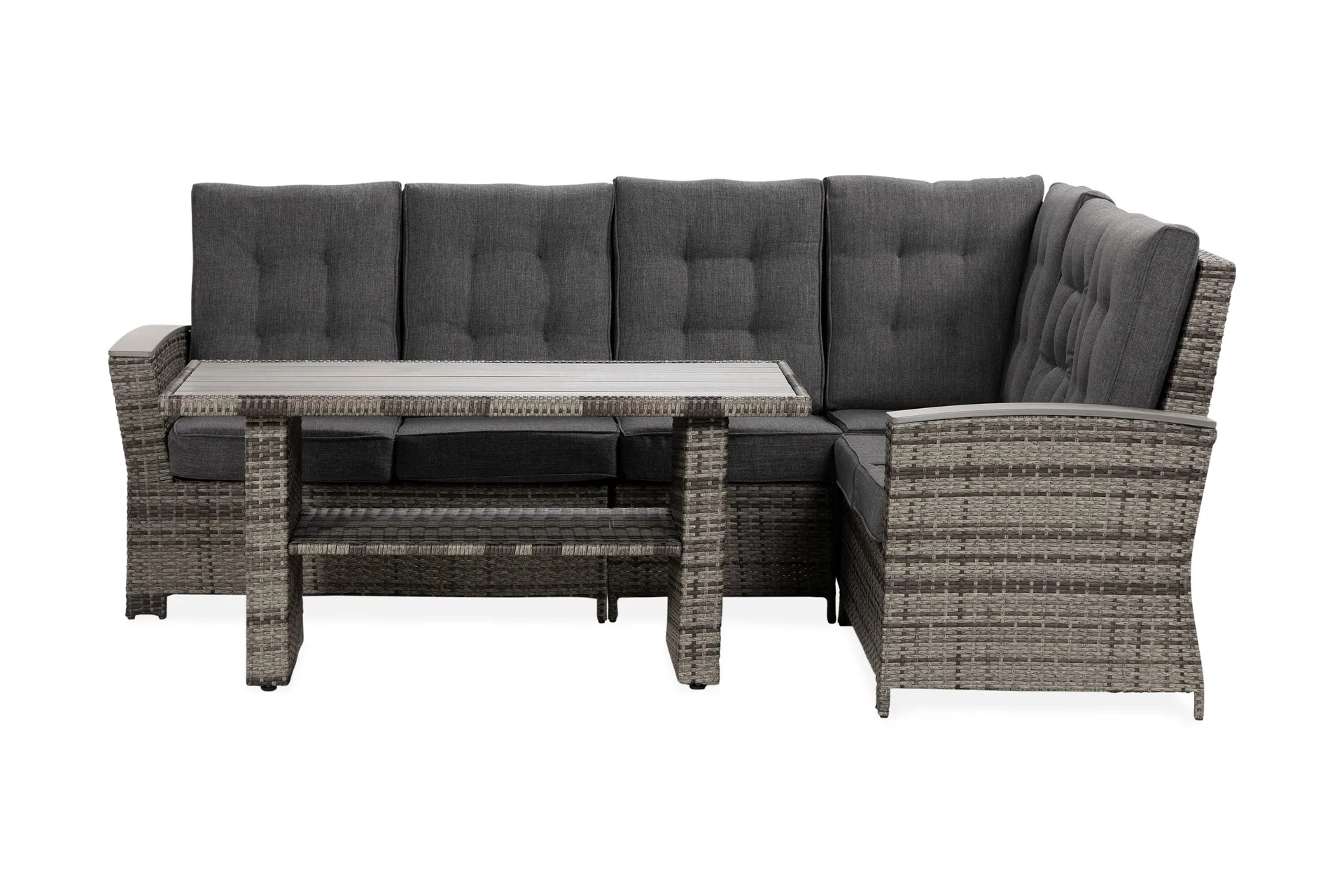 james lyx loungegrupp vändbar - grå / svarta dynor