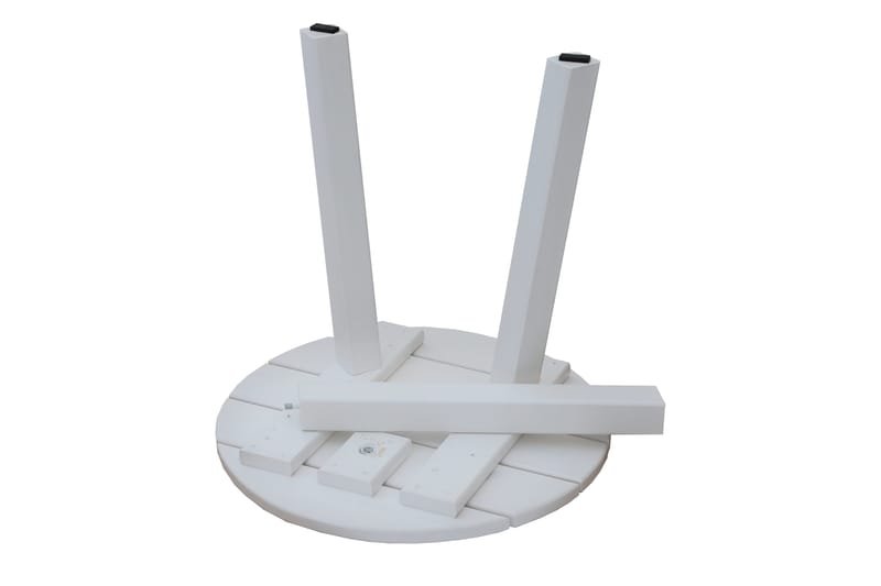KVARNVIK Runt Litet Soffbord och Sidobord Utomhus 50 cm Trä - Vit - Utemöbler - Loungemöbler