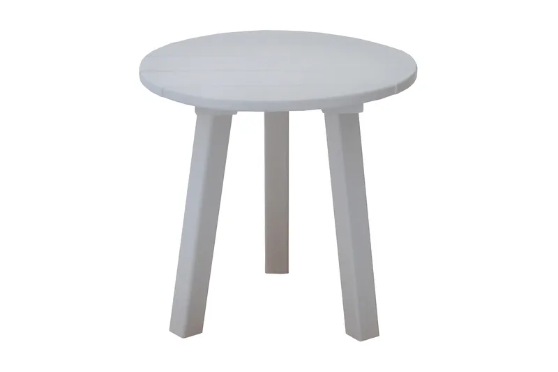 KVARNVIK Runt Litet Soffbord och Sidobord Utomhus 50 cm Trä, Vit