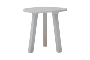 KVARNVIK Runt Litet Soffbord och Sidobord Utomhus 50 cm Trä - Vit - Utemöbler - Loungemöbler