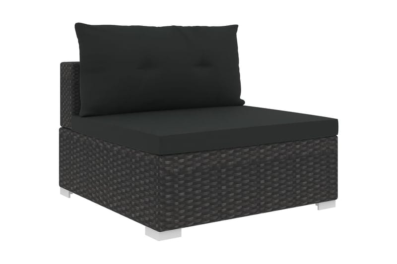Loungegrupp Utomhus för trädgården m. dynor 10 delar konstrotting sv - Svart - Utemöbler - Loungemöbler