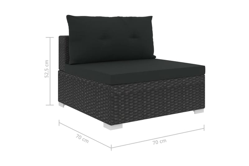 Loungegrupp Utomhus för trädgården m. dynor 10 delar konstrotting sv - Svart - Utemöbler - Loungemöbler