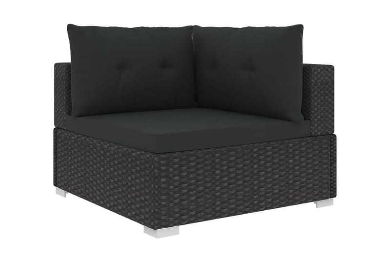 Loungegrupp Utomhus för trädgården m. dynor 10 delar konstrotting sv - Svart - Utemöbler - Loungemöbler